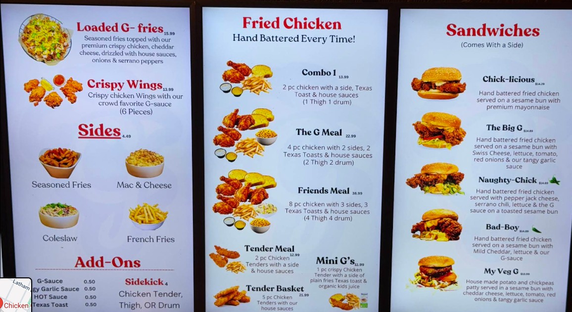 Chicken G’s Restaurant Menu | Best Fried Chicken & Fast Food in ...